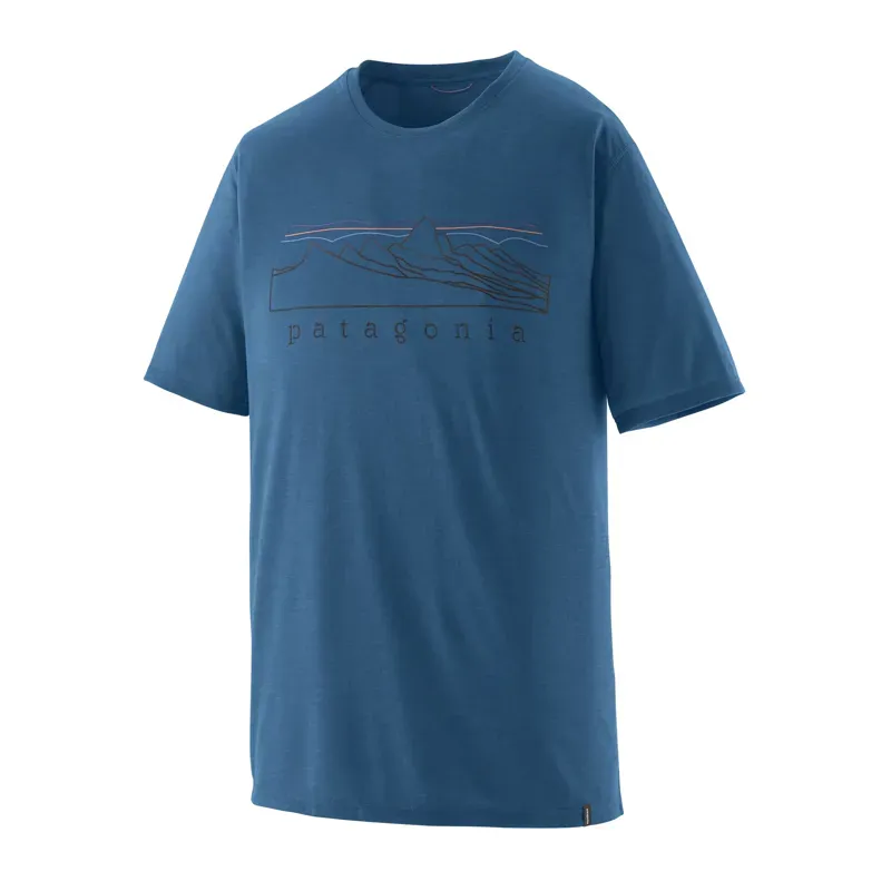 Patagonia Capilene Cool Trail Shirt in Stratapeaks Aquatic Blue