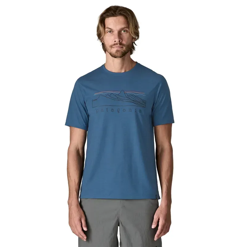 Patagonia Capilene Cool Trail Shirt in Stratapeaks Aquatic Blue-1