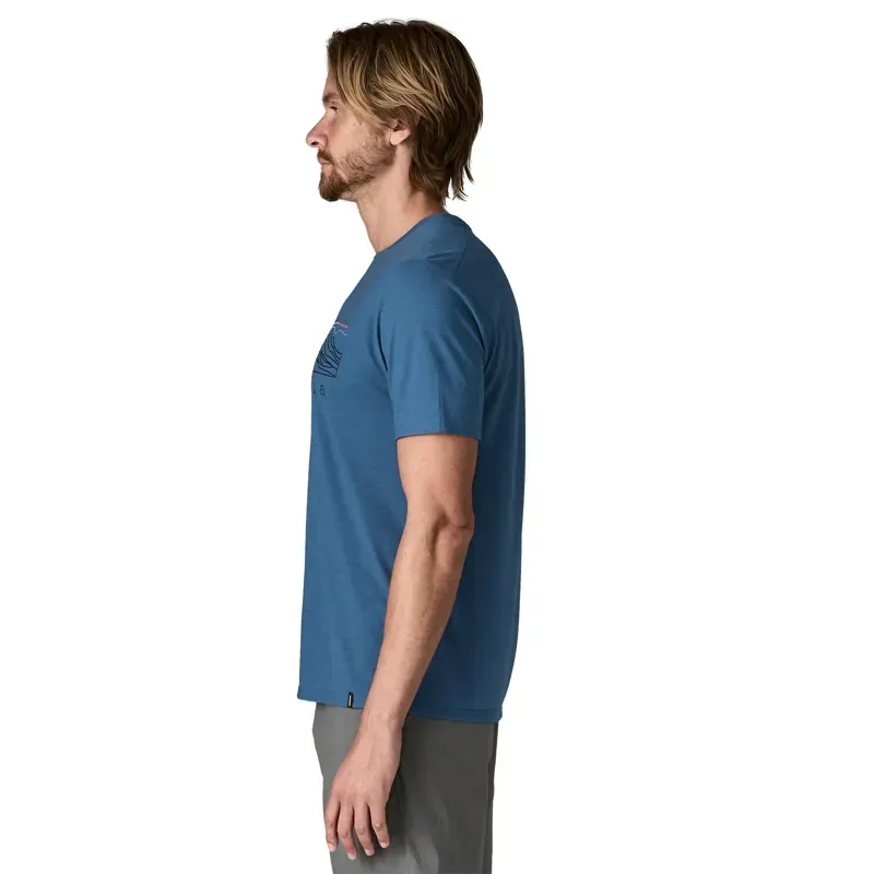 Patagonia Capilene Cool Trail Shirt in Stratapeaks Aquatic Blue-4
