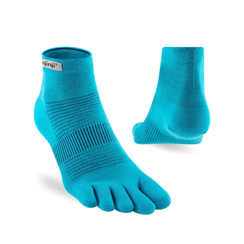 Injinji Lightweight Mini Crew Running Sock in Pacific Blue-1