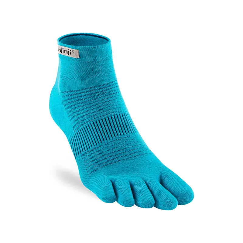 Injinji Lightweight Mini Crew Running Sock in Pacific Blue