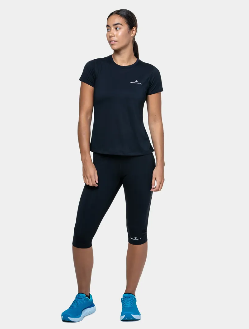 Ronhill Womens Core SS Tee Black/Bright White -4
