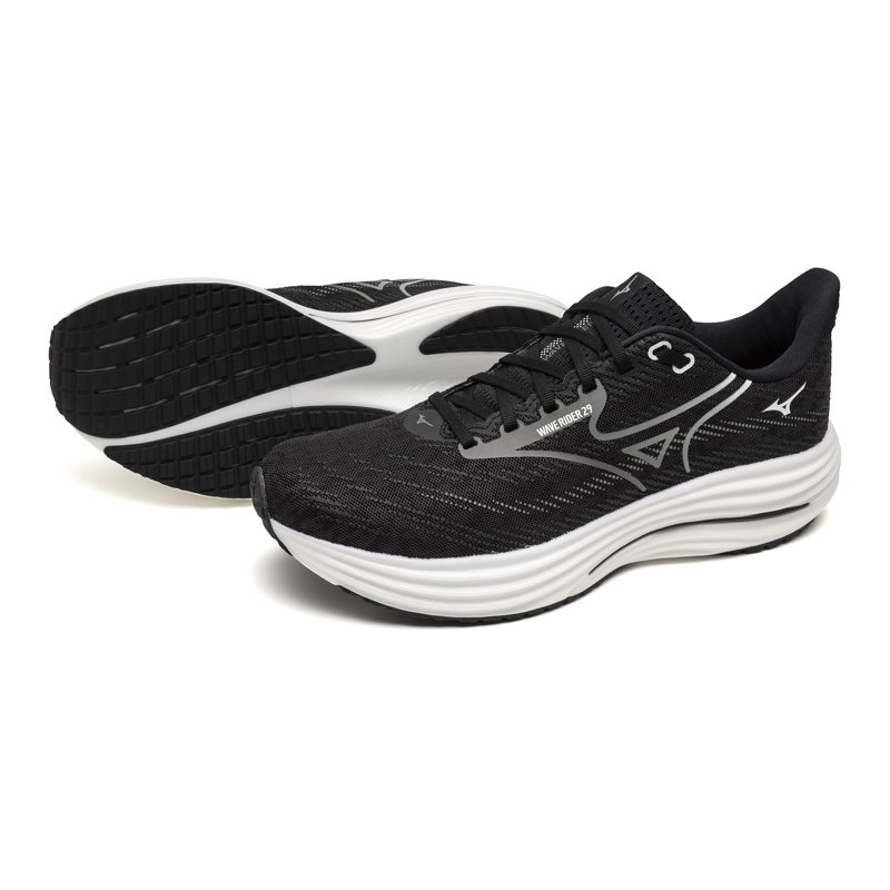 Mizuno Wave Rider 29 2E Wide Black Sand/White/Black-1