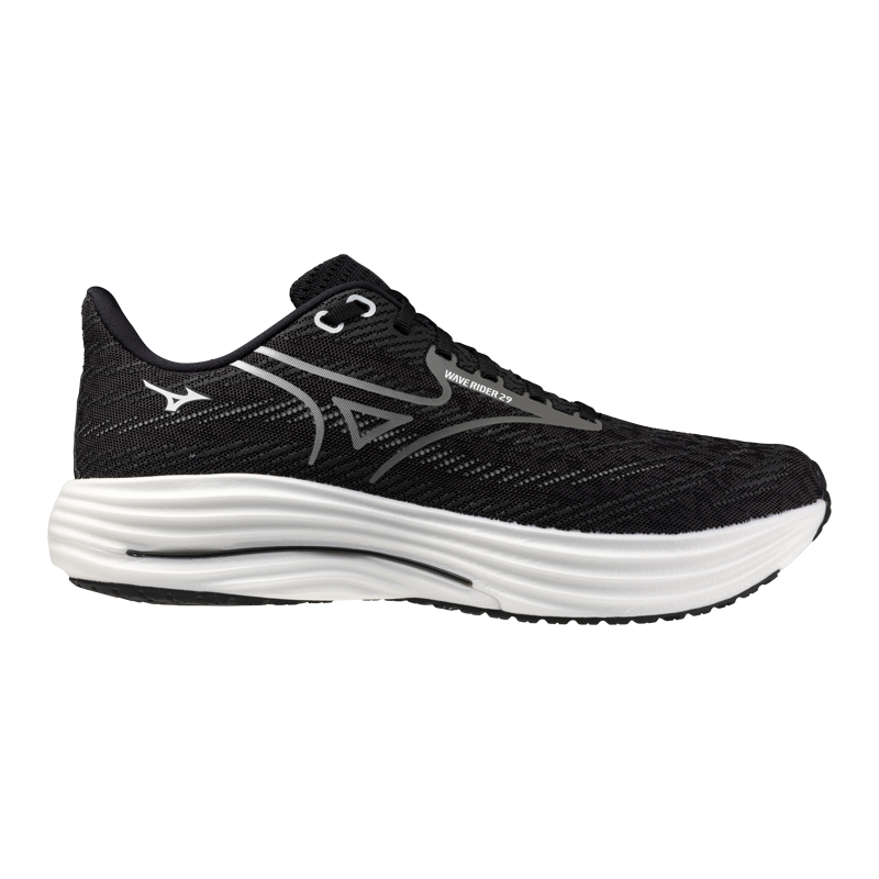 Mizuno Women's Wave Rider 29  D Wide Black Sand/White/Black