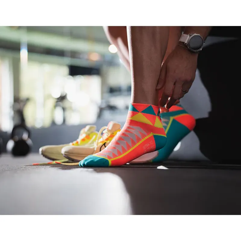 Monkey Sox Ultra Geo Ankle Orange/Blue-1