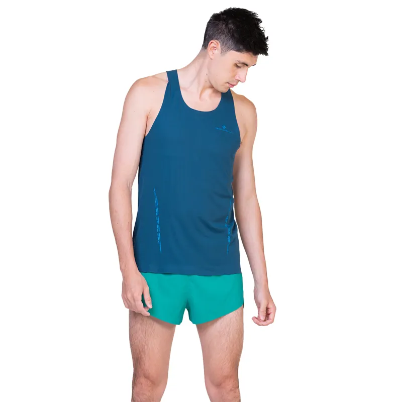 Ronhill Men's Tech Race Vest in  Dark Navy/Deep Laguna-2