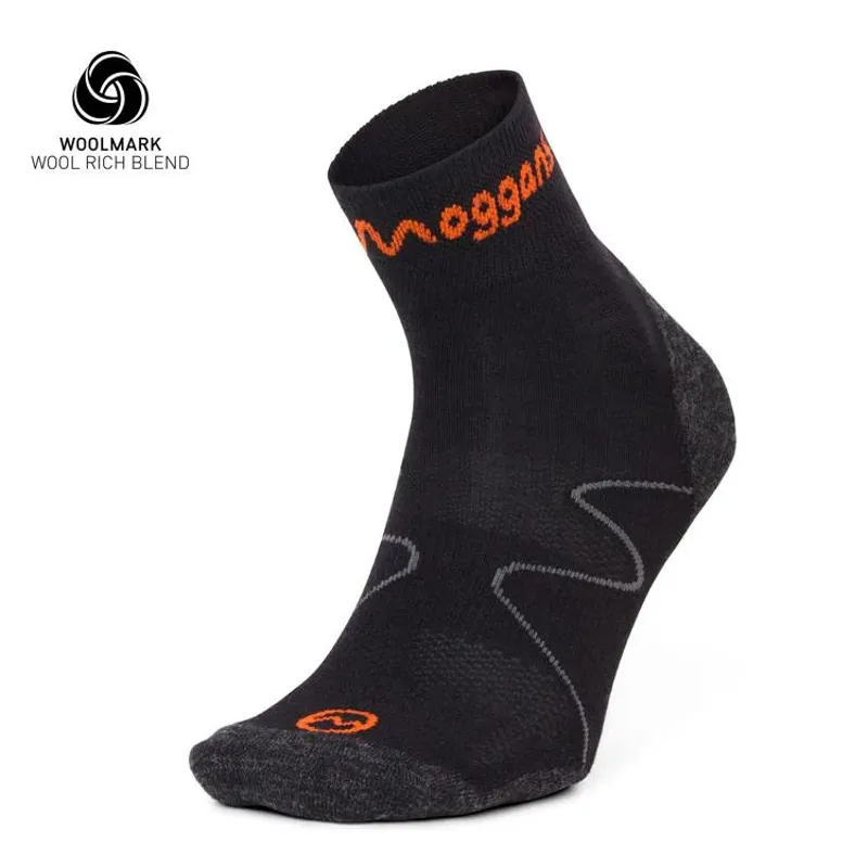 Moggans Merino Wool Performance Ankle Sock Black 